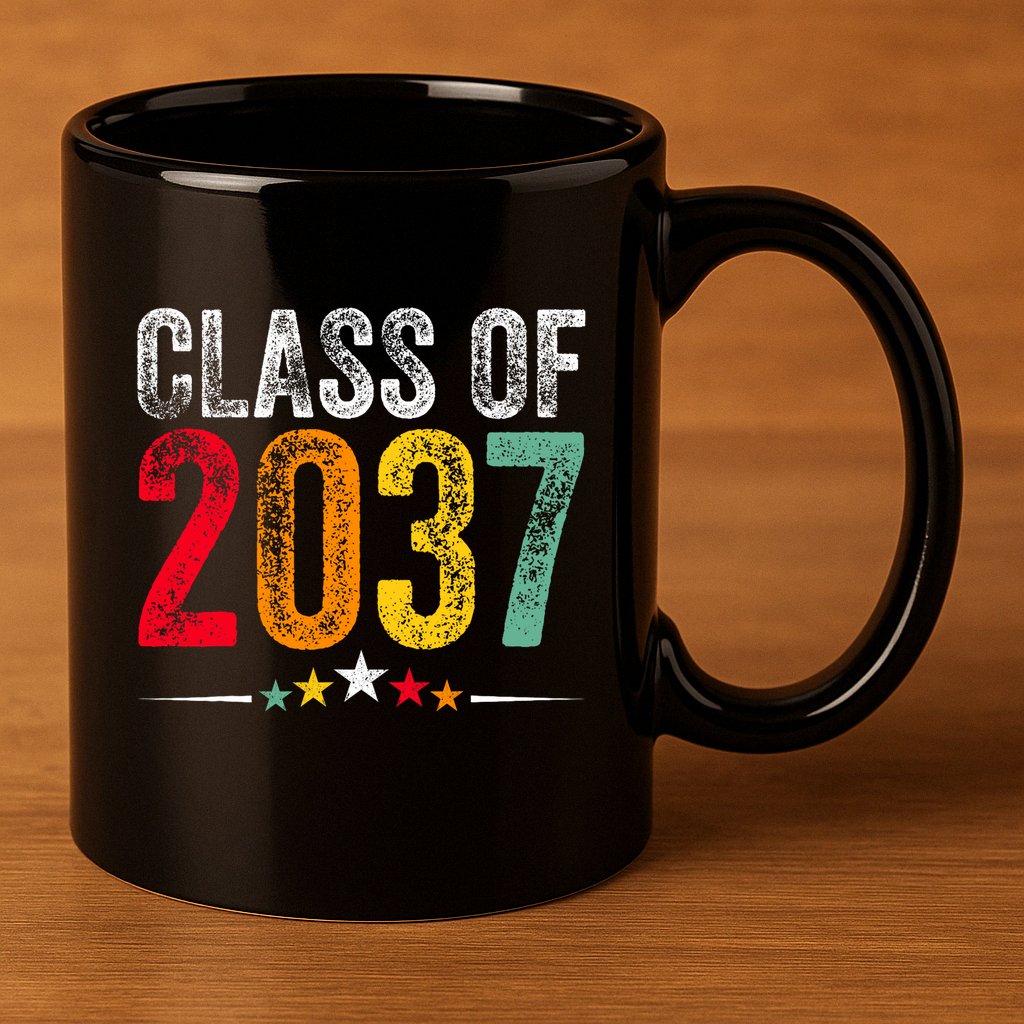 2037 Graduation Class Of 2037 Grow With Me Boy Girl Retro 11oz C Handle Ceramic Mug