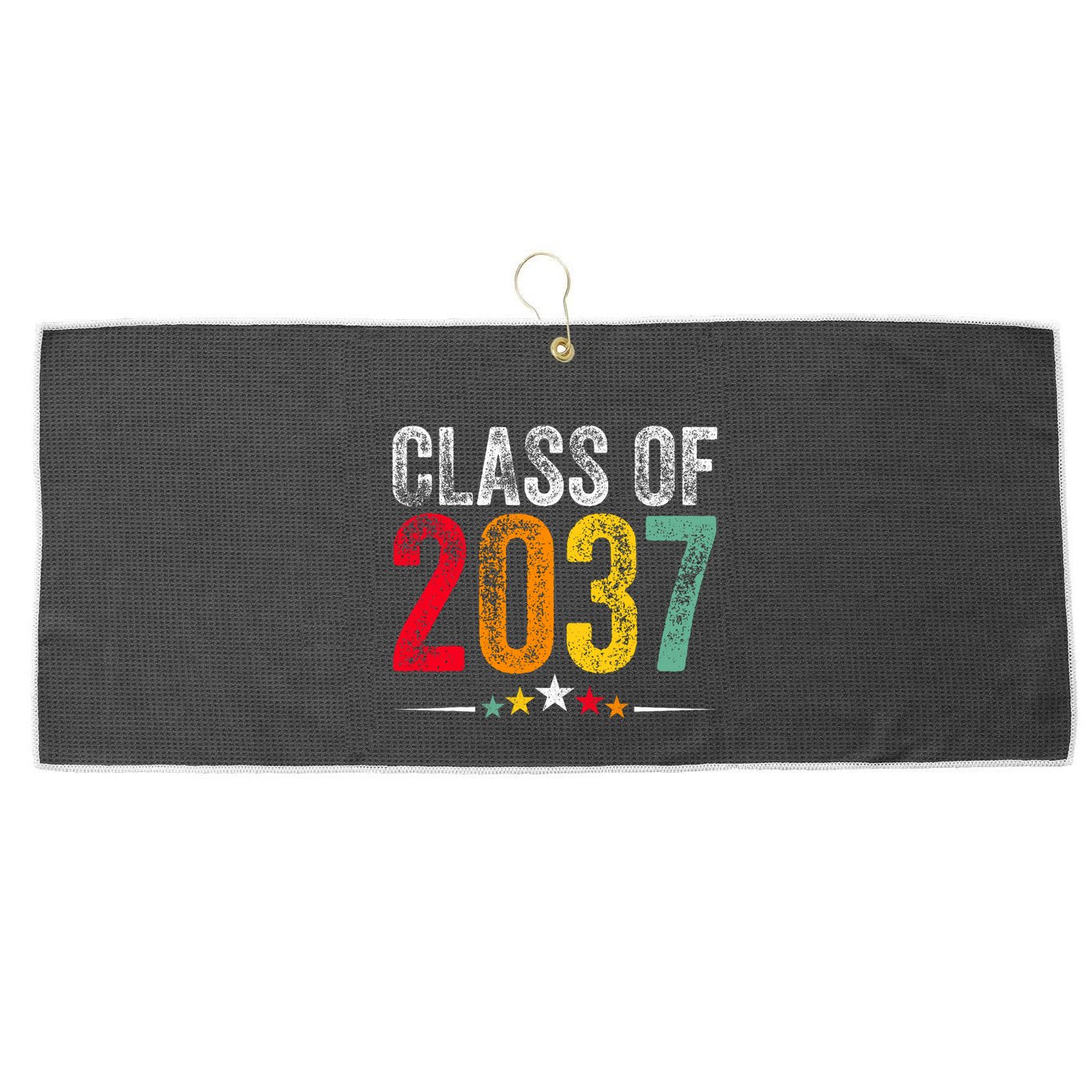 2037 Graduation Class Of 2037 Grow With Me Boy Girl Retro Large Microfiber Waffle Golf Towel