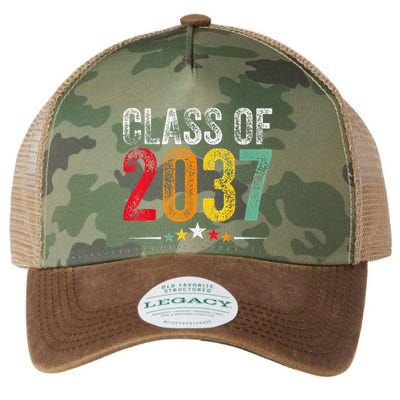 2037 Graduation Class Of 2037 Grow With Me Retro Legacy Tie Dye Trucker Hat