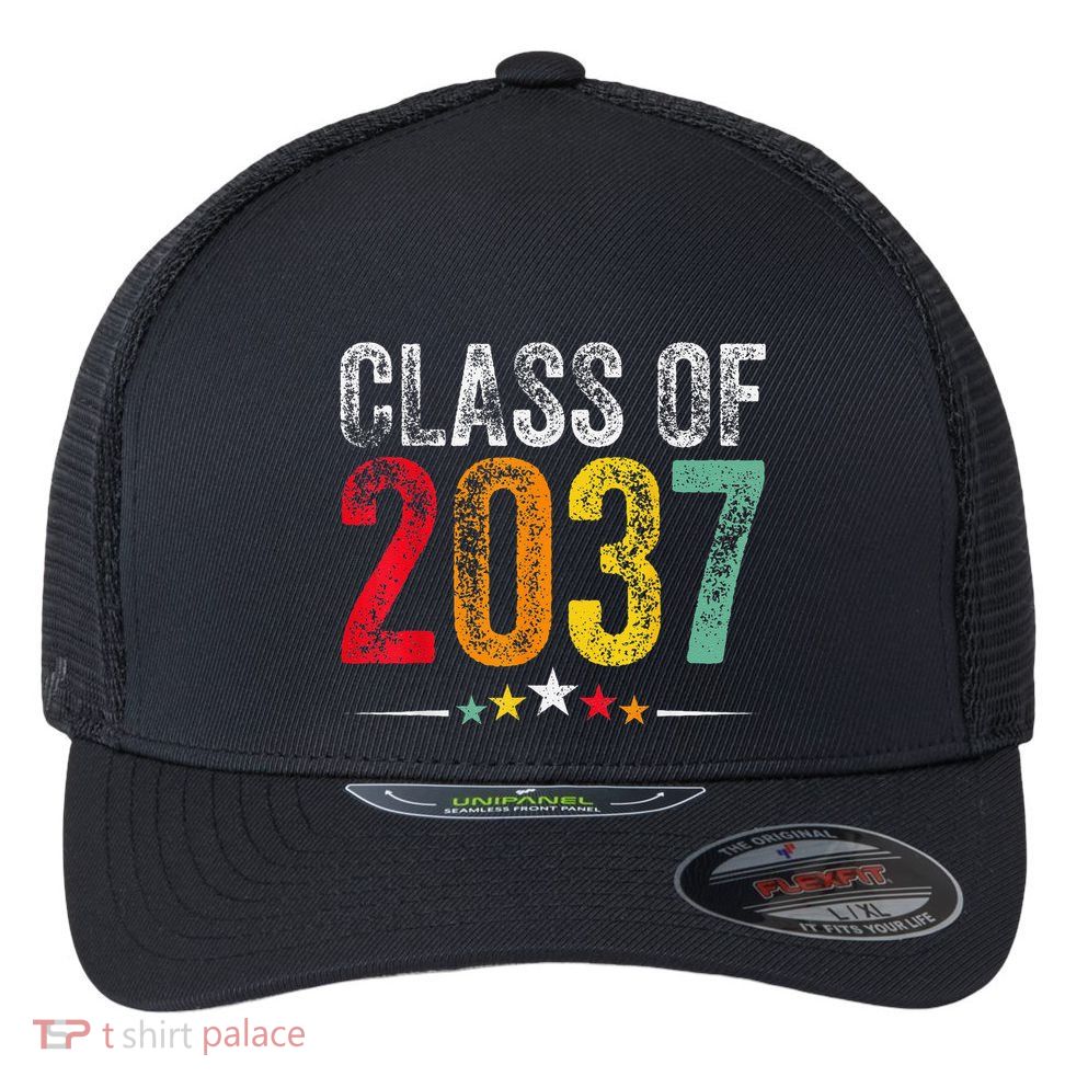 2037 Graduation Class Of 2037 Grow With Me Retro Flexfit Unipanel Trucker Cap