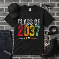 2037 Graduation Class Of 2037 Grow With Me Retro Tall T-Shirt