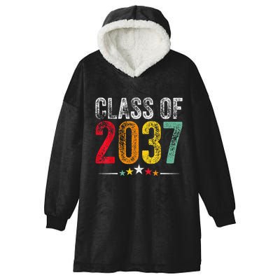 2037 Graduation Class Of 2037 Grow With Me Retro Hooded Wearable Blanket