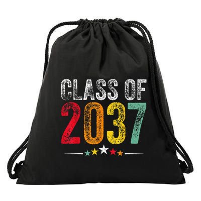 2037 Graduation Class Of 2037 Grow With Me Retro Drawstring Bag