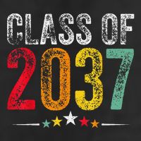 2037 Graduation Class Of 2037 Grow With Me Retro Crop Fleece Hoodie