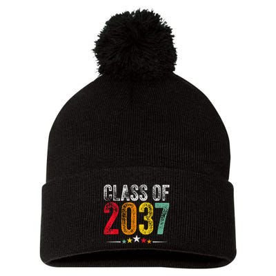2037 Graduation Class Of 2037 Grow With Me Retro Pom Pom 12in Knit Beanie