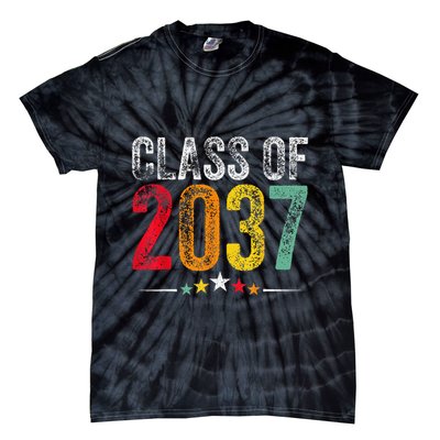 2037 Graduation Class Of 2037 Grow With Me Retro Tie-Dye T-Shirt