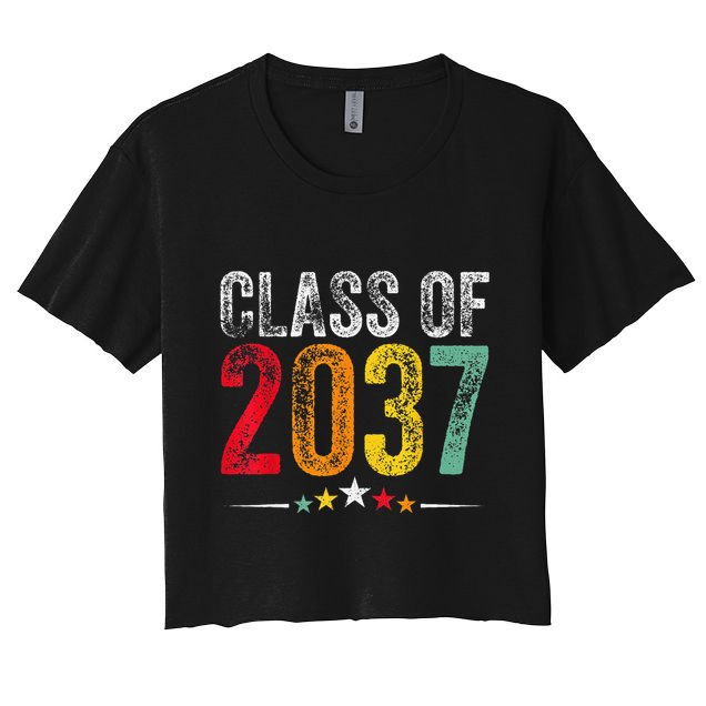 2037 Graduation Class Of 2037 Grow With Me Retro Crop Top