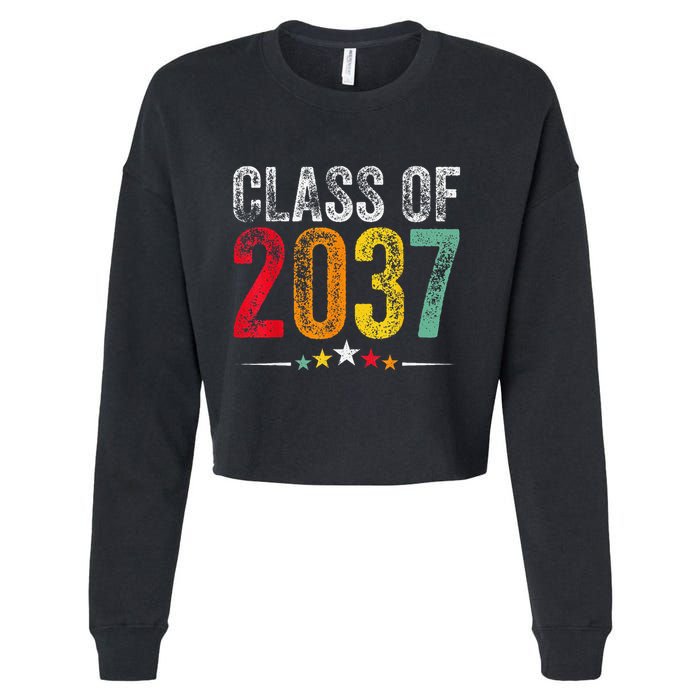 2037 Graduation Class Of 2037 Grow With Me Retro Cropped Pullover Crew