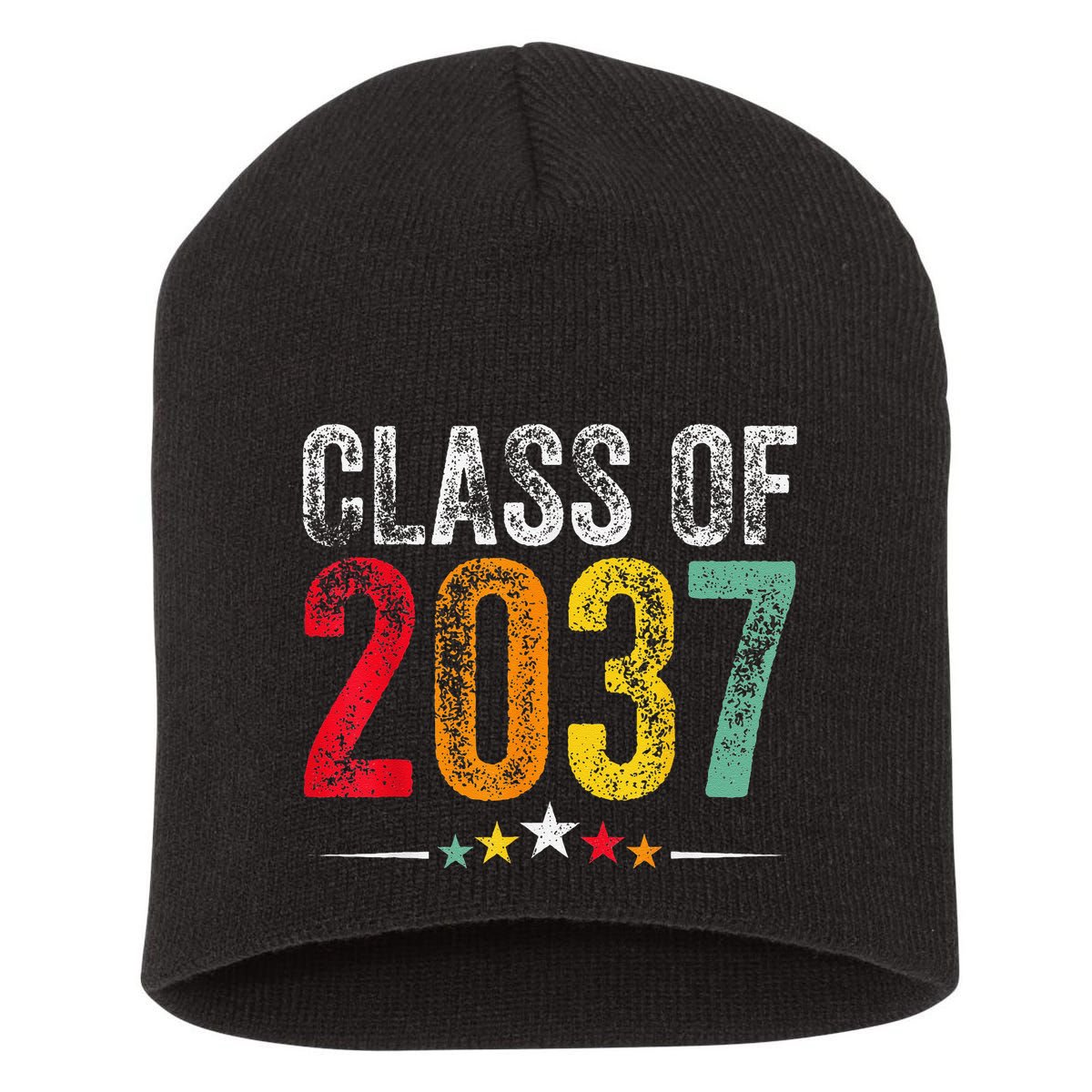 2037 Graduation Class Of 2037 Grow With Me Retro Short Acrylic Beanie