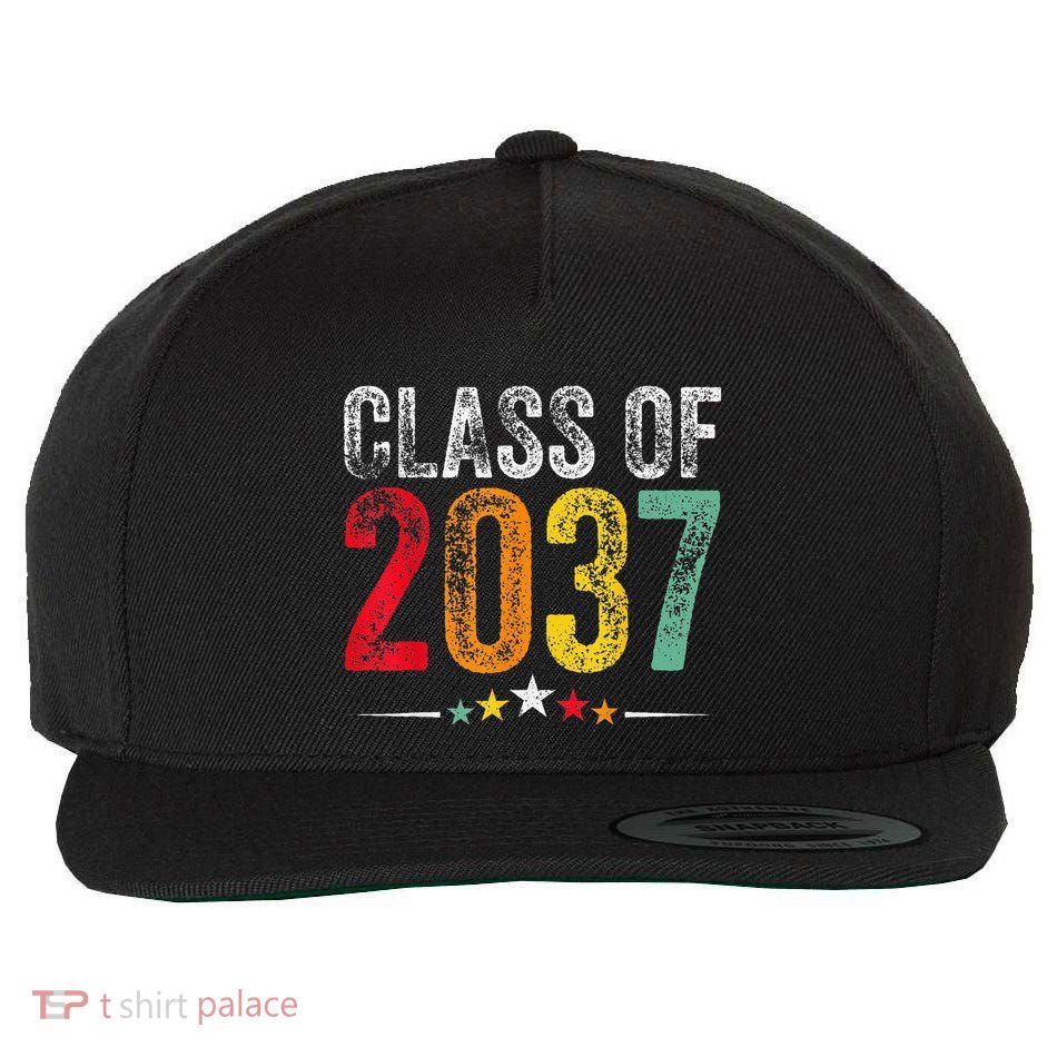 2037 Graduation Class Of 2037 Grow With Me Retro Wool Snapback Cap
