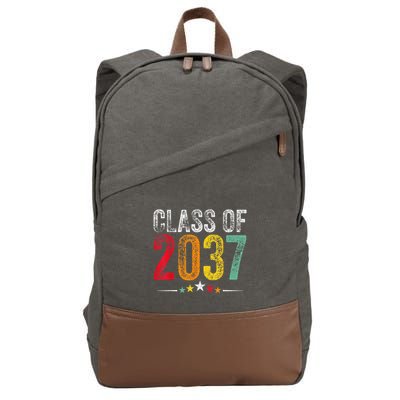 2037 Graduation Class Of 2037 Grow With Me Retro Cotton Canvas Backpack