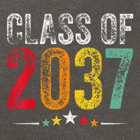 2037 Graduation Class Of 2037 Grow With Me Retro Cotton Canvas Backpack