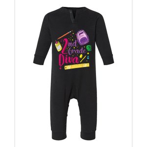 2nd Grade Diva First Day Of School Clothes Gift Infant Fleece One Piece