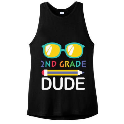 2nd Grade Dude Glasses Back School First Day Of School Ladies PosiCharge Tri-Blend Wicking Tank