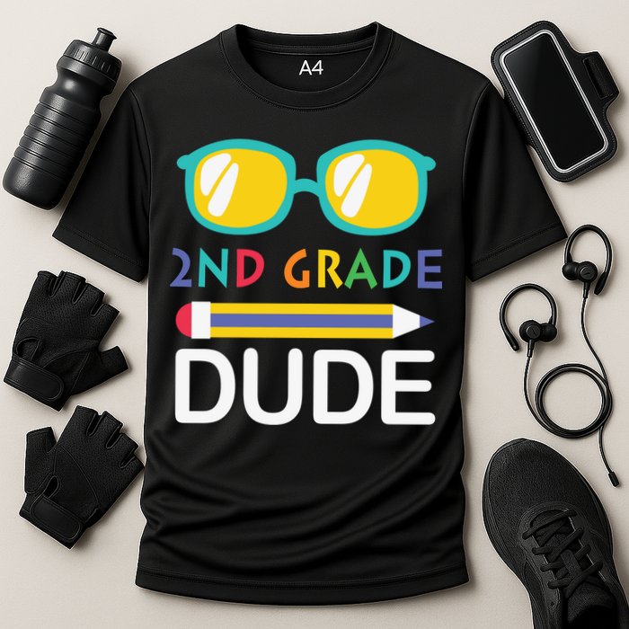 2nd Grade Dude Glasses Back School First Day Of School Cooling Performance Crew T-Shirt