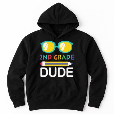 2nd Grade Dude Glasses Back School First Day Of School Hoodie