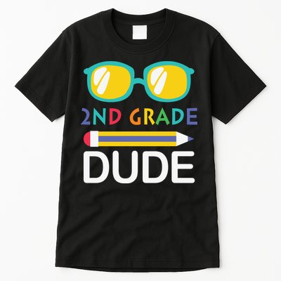 2nd Grade Dude Glasses Back School First Day Of School Tall T-Shirt