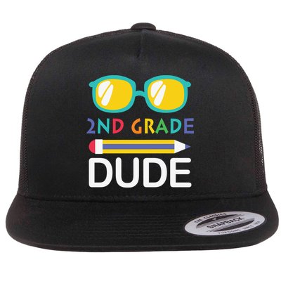 2nd Grade Dude Glasses Back School First Day Of School Flatbill Hat