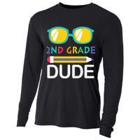 2nd Grade Dude Glasses Back School First Day Of School Cooling Performance Long Sleeve Crew