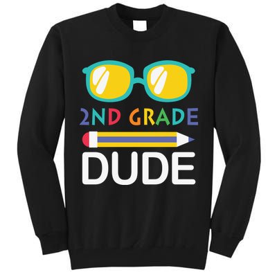 2nd Grade Dude Glasses Back School First Day Of School Tall Sweatshirt