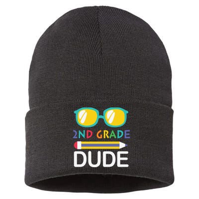 2nd Grade Dude Glasses Back School First Day Of School Sustainable Knit Beanie