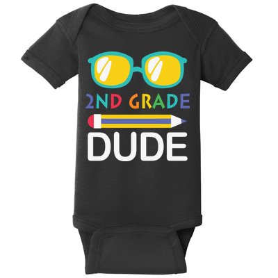 2nd Grade Dude Glasses Back School First Day Of School Baby Bodysuit