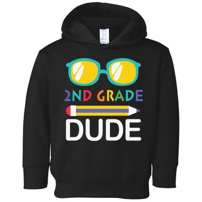 2nd Grade Dude Glasses Back School First Day Of School Toddler Hoodie