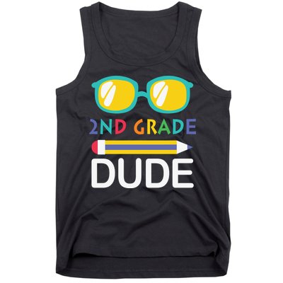 2nd Grade Dude Glasses Back School First Day Of School Tank Top
