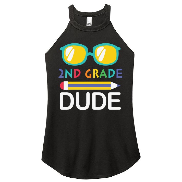 2nd Grade Dude Glasses Back School First Day Of School Women's Perfect Tri Rocker Tank
