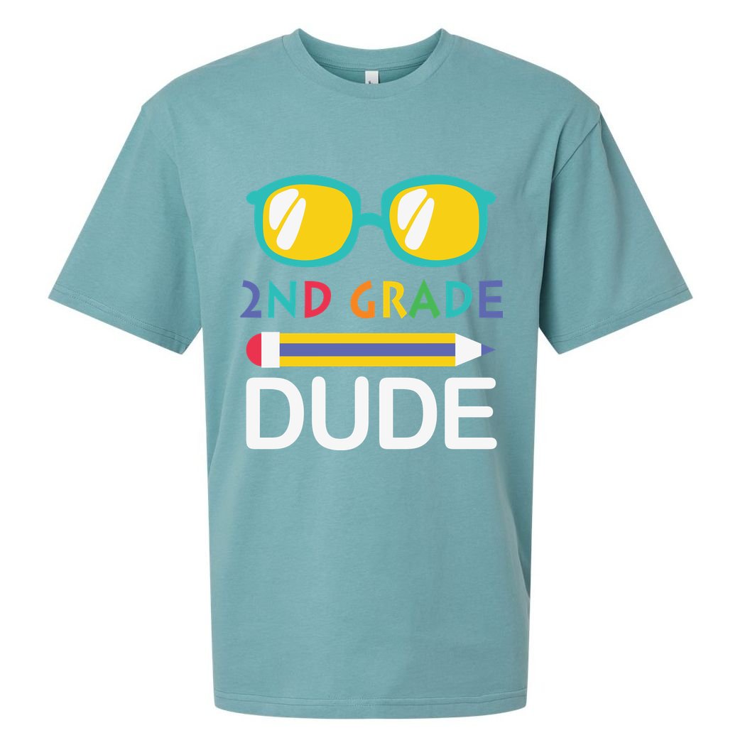2nd Grade Dude Glasses Back School First Day Of School Sueded Cloud Jersey T-Shirt