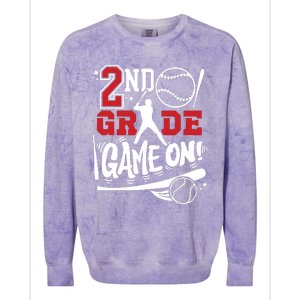 2nd Grade Game On First Day Of School Baseball Second Grade Colorblast Crewneck Sweatshirt