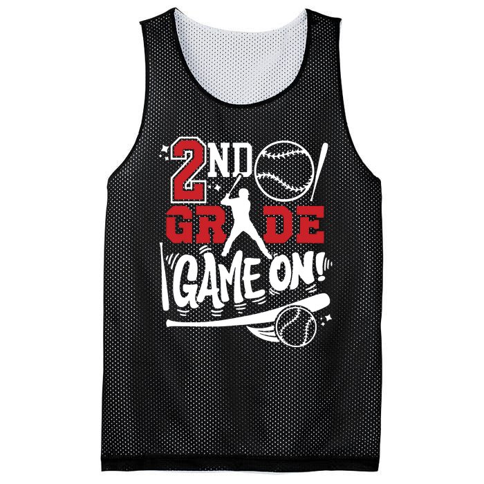 2nd Grade Game On First Day Of School Baseball Second Grade Mesh Reversible Basketball Jersey Tank