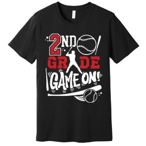 2nd Grade Game On First Day Of School Baseball Second Grade Premium T-Shirt