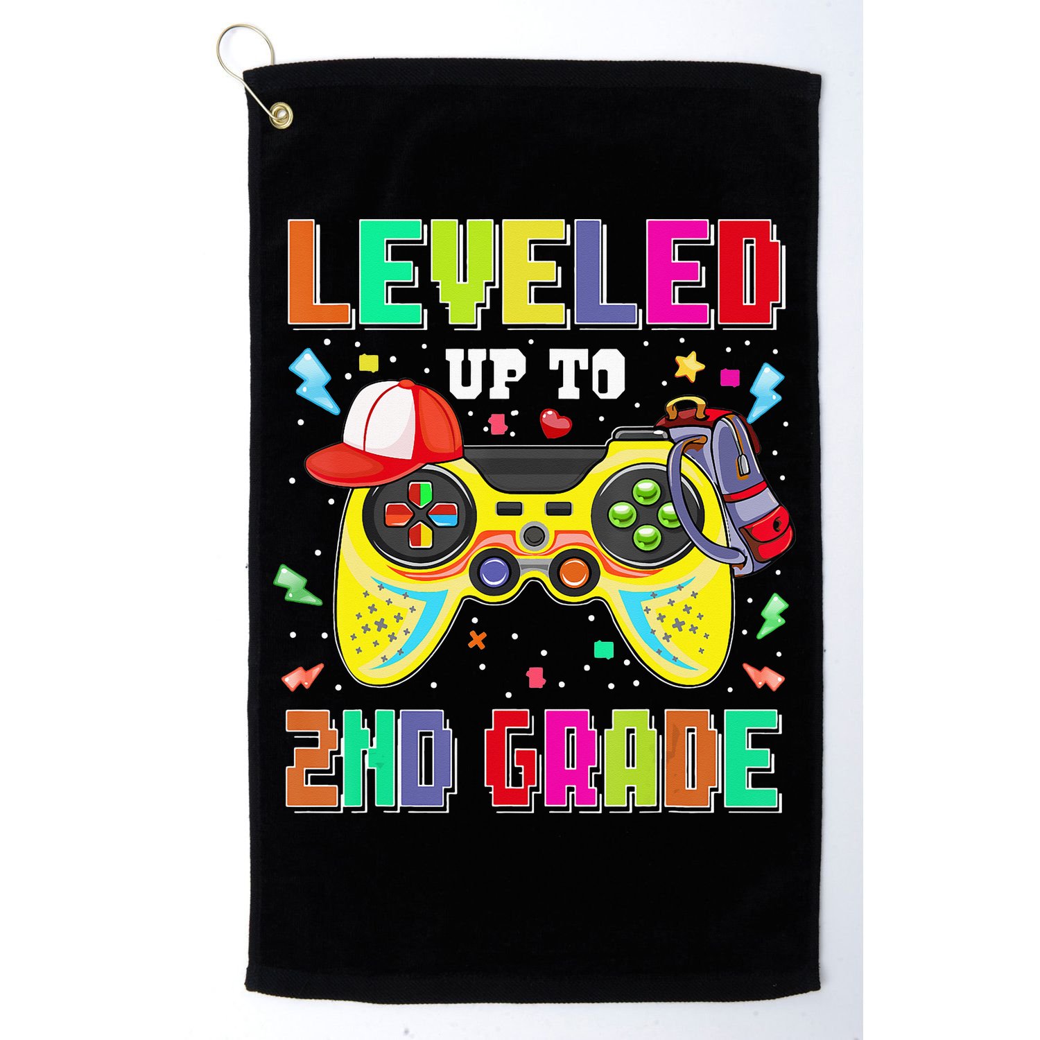 2Nd Grade Gamer First Day Second Grade Back To School Golf Towel