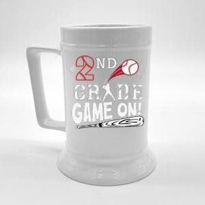 2nd Grade Game On First Day Of School Baseball Second Grade Gift Beer Stein