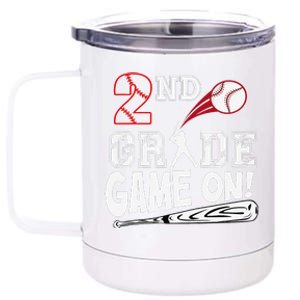 2nd Grade Game On First Day Of School Baseball Second Grade Gift 12 oz Stainless Steel Tumbler Cup