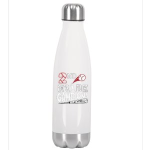 2nd Grade Game On First Day Of School Baseball Second Grade Gift Stainless Steel Insulated Water Bottle