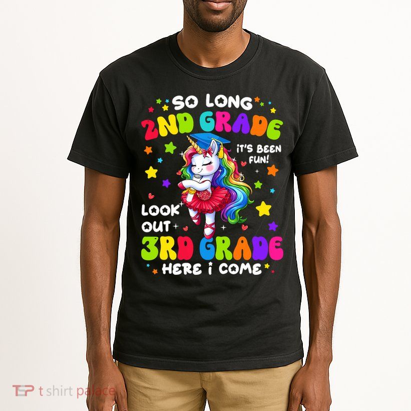 2nd Grade Graduation Girl 3rd Grade Here I Come Unicorn Grad  Tall T-Shirt