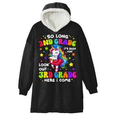 2nd Grade Graduation Girl 3rd Grade Here I Come Unicorn Grad  Hooded Wearable Blanket