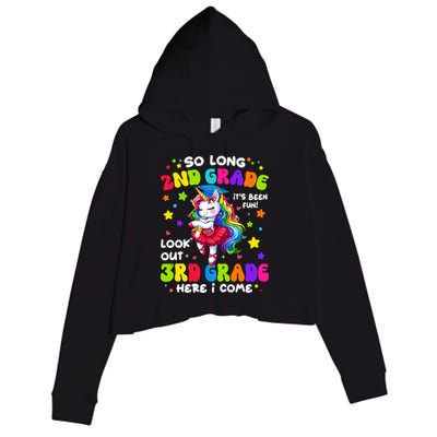 2nd Grade Graduation Girl 3rd Grade Here I Come Unicorn Grad  Crop Fleece Hoodie