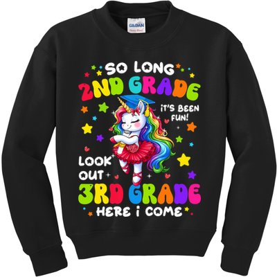 2nd Grade Graduation Girl 3rd Grade Here I Come Unicorn Grad  Kids Sweatshirt