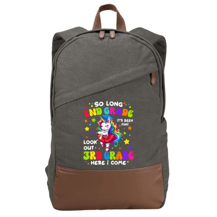 2nd Grade Graduation Girl 3rd Grade Here I Come Unicorn Grad  Cotton Canvas Backpack