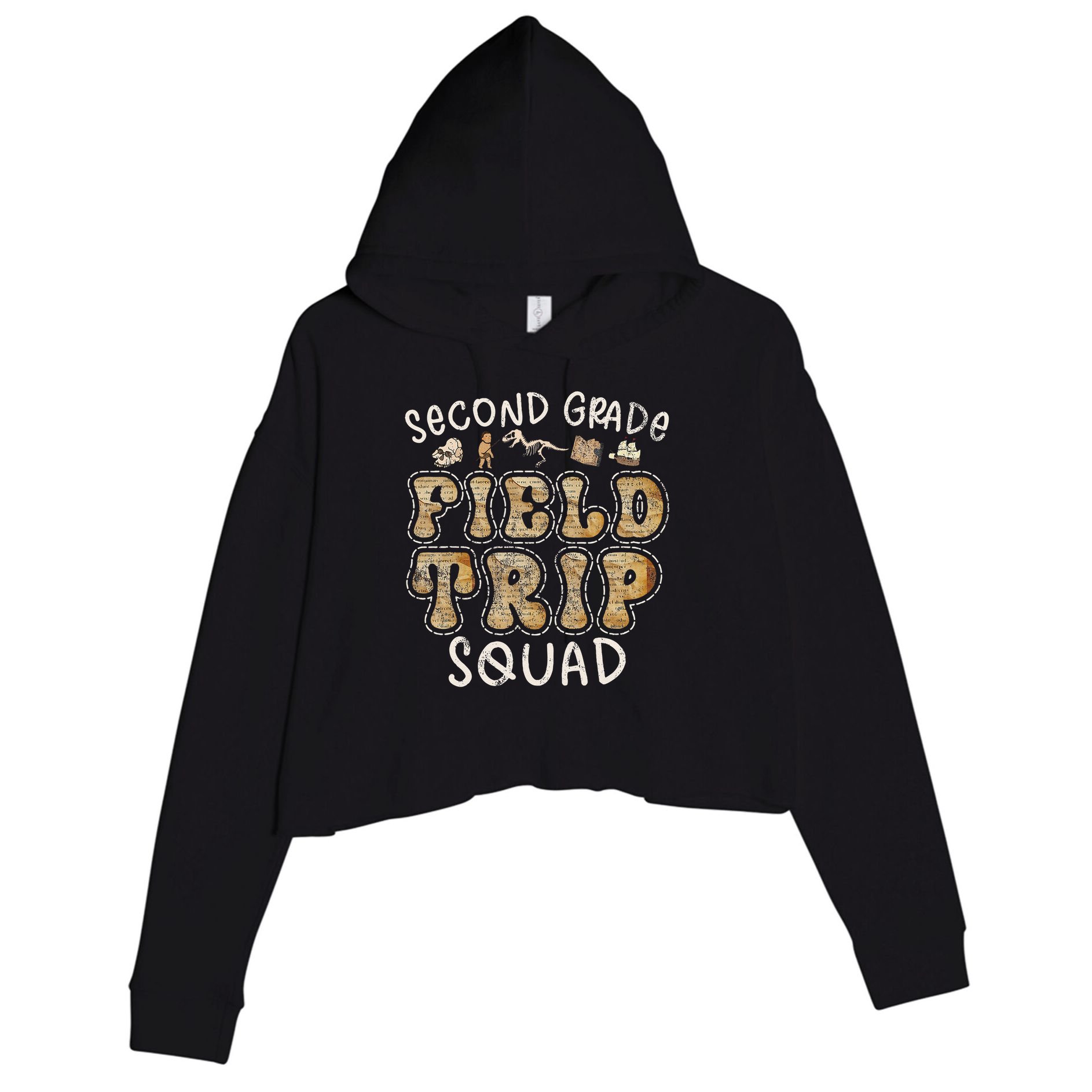 2nd Grade History Museum Field Trip Squad Teacher Student Crop Fleece Hoodie