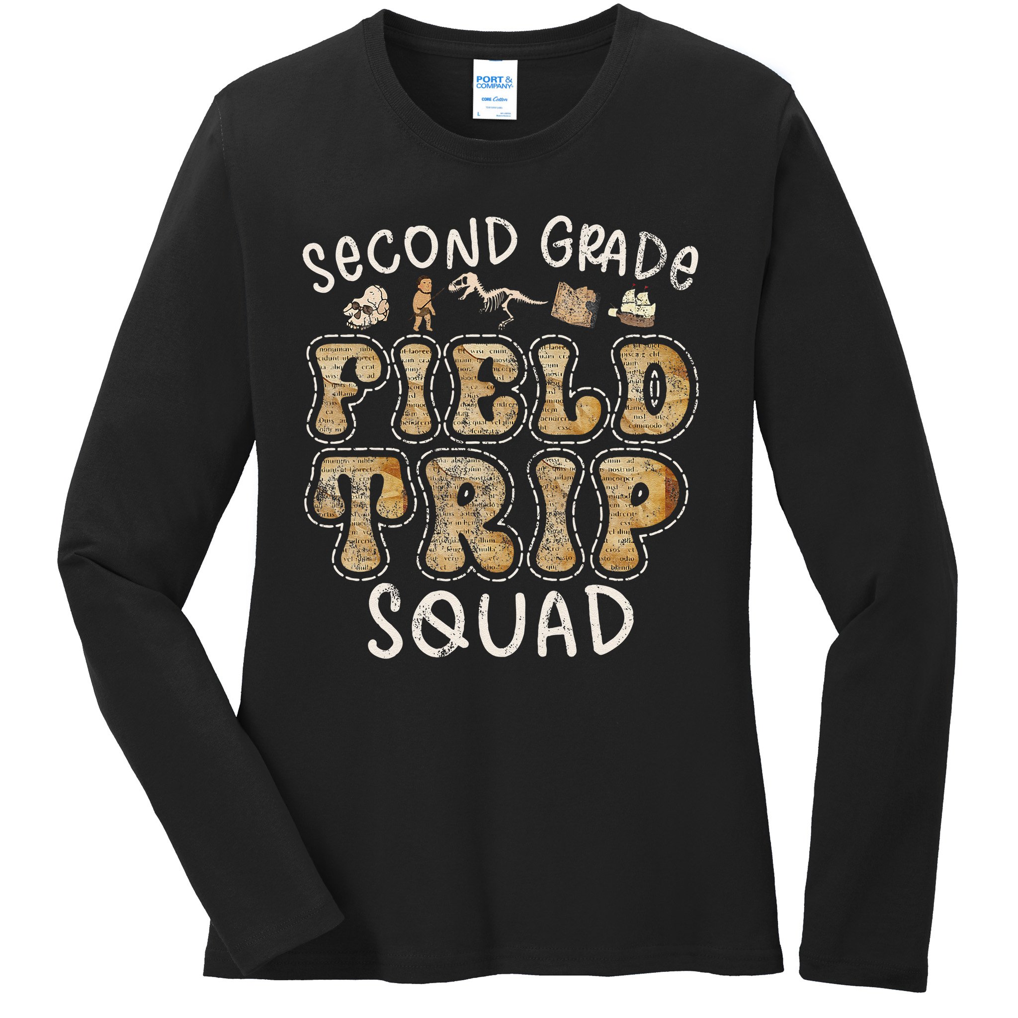 2nd Grade History Museum Field Trip Squad Teacher Student Ladies Long Sleeve Shirt