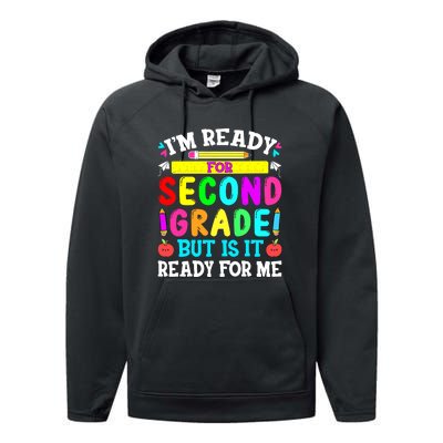 2nd Grade I'm Ready For Second Grade Back To School Performance Fleece Hoodie