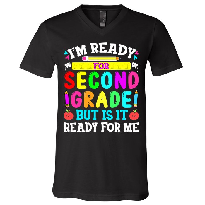 2nd Grade I'm Ready For Second Grade Back To School V-Neck T-Shirt