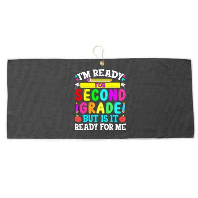2nd Grade I'm Ready For Second Grade Back To School Large Microfiber Waffle Golf Towel
