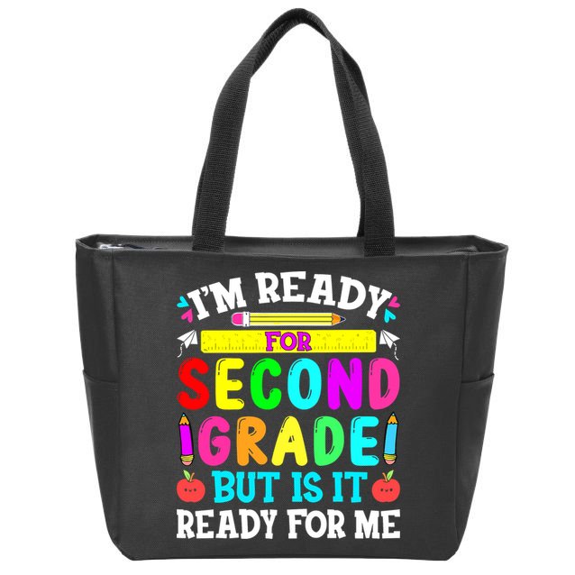 2nd Grade I'm Ready For Second Grade Back To School Zip Tote Bag