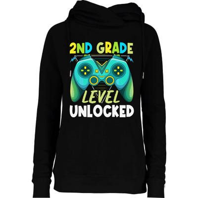 2nd Grade Level Unlocked First Day Back To School Womens Funnel Neck Pullover Hood