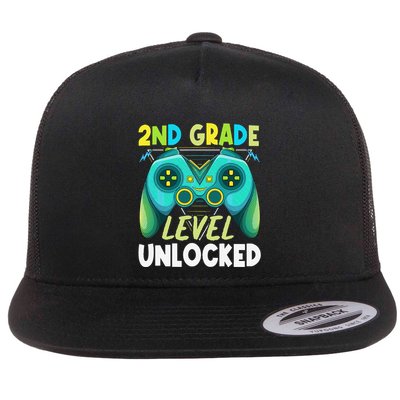 2nd Grade Level Unlocked First Day Back To School Flatbill Hat